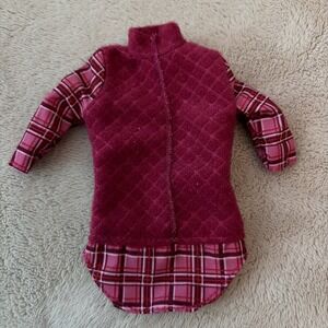 Mattel Barbie Pink & Red Plaid Shirt With Built In Velvet Vest  B9